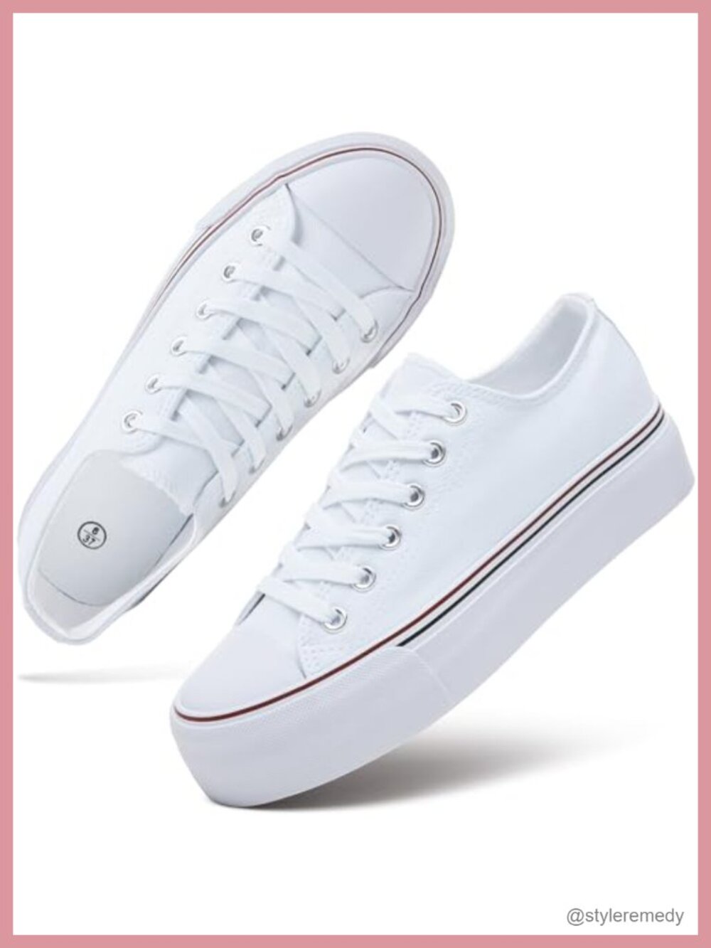 Women's Platform Canvas Lace-Up Sneakers Tennis Shoes